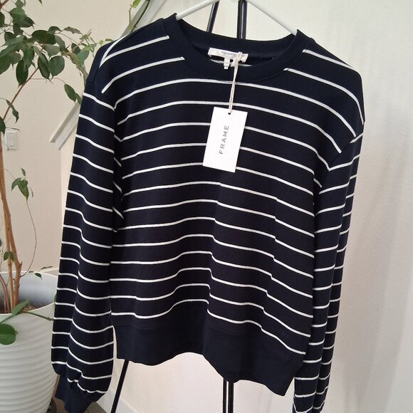 New Frame Blouson Sweater Sweatshirt Long sleeve - Picture 3 of 9